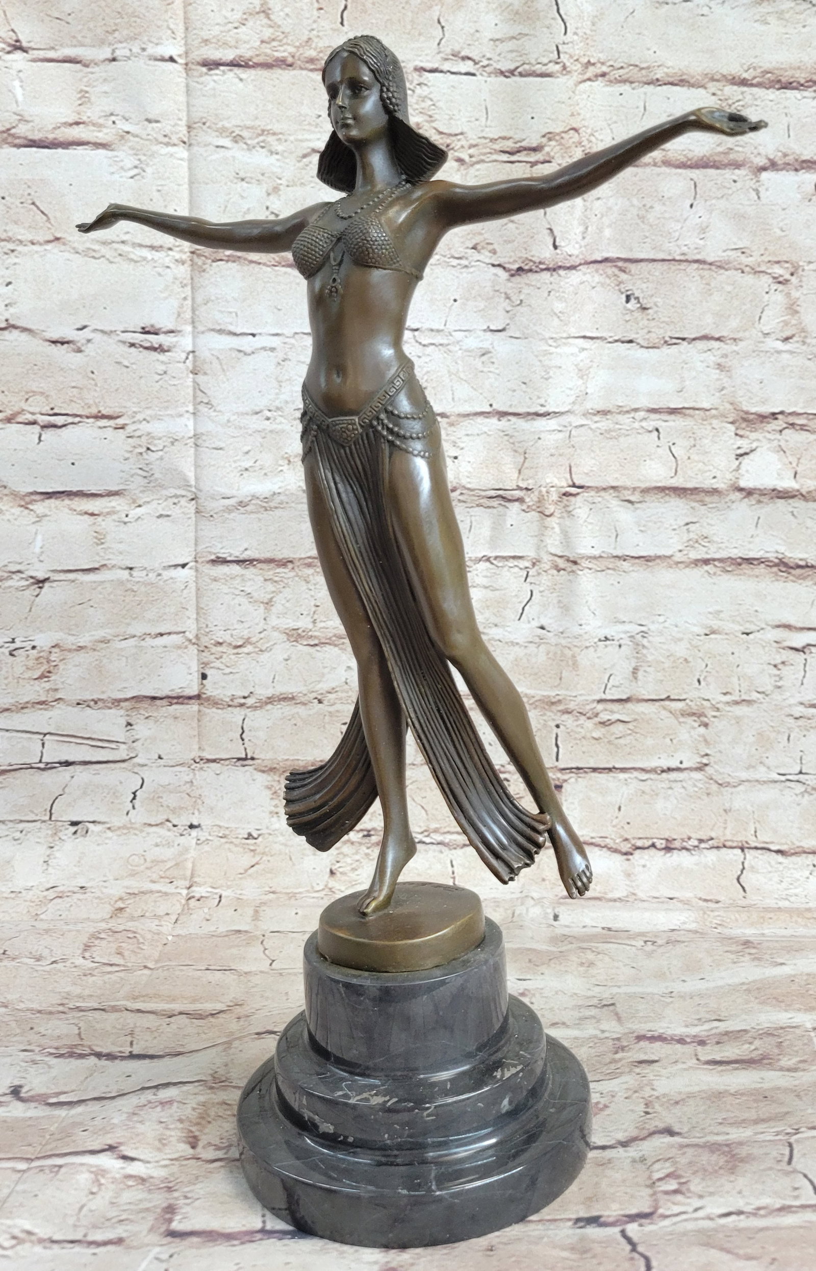 Belly Dancer Bronze Figurine - 4