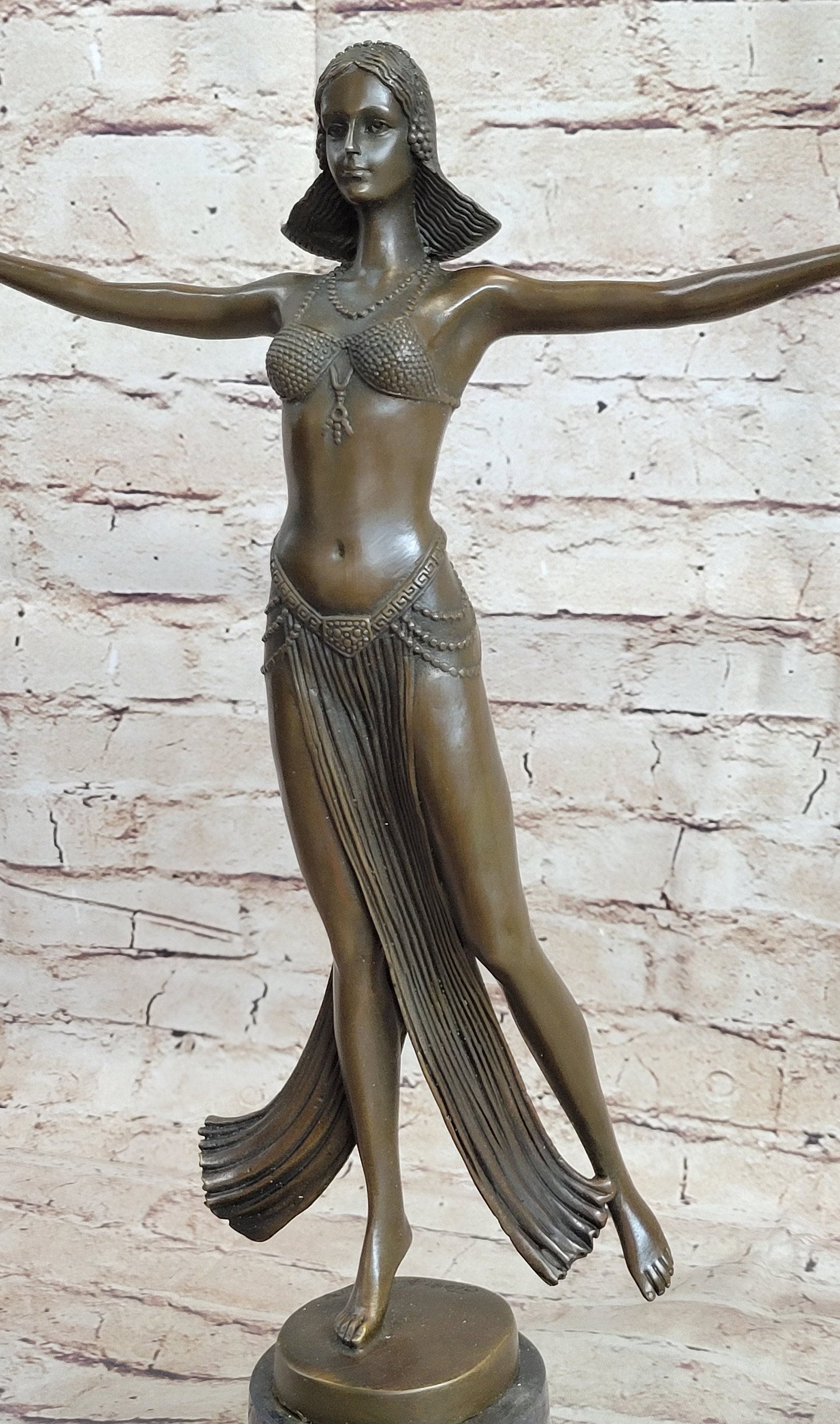 Belly Dancer Bronze Figurine - 7