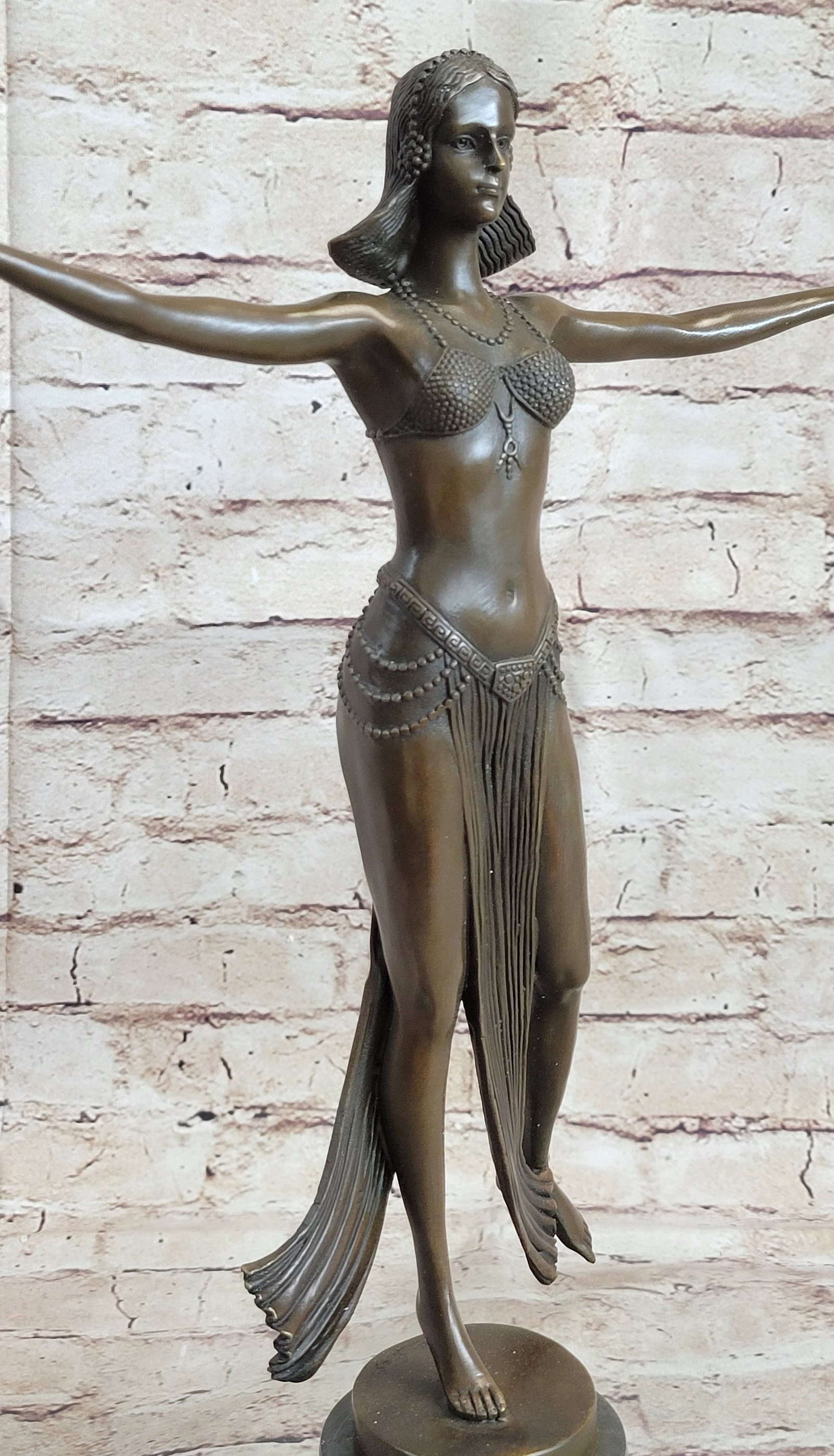 Belly Dancer Bronze Figurine - 8