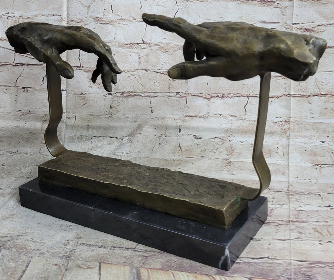 Touching Hand Bronze Sculpture - 3