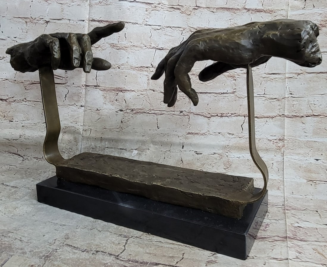 Touching Hand Bronze Sculpture - 5