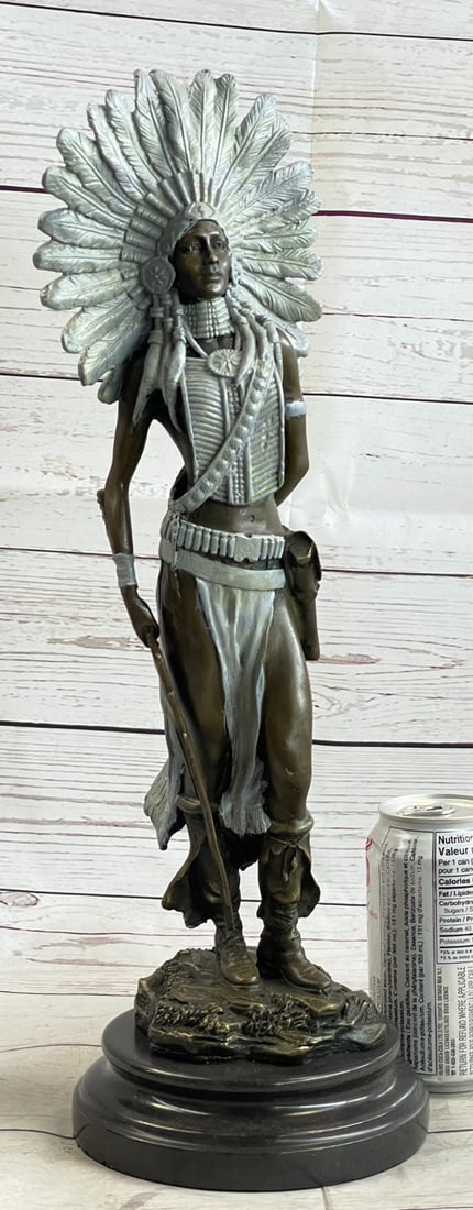Indian Warrior Bronze Statue - 2