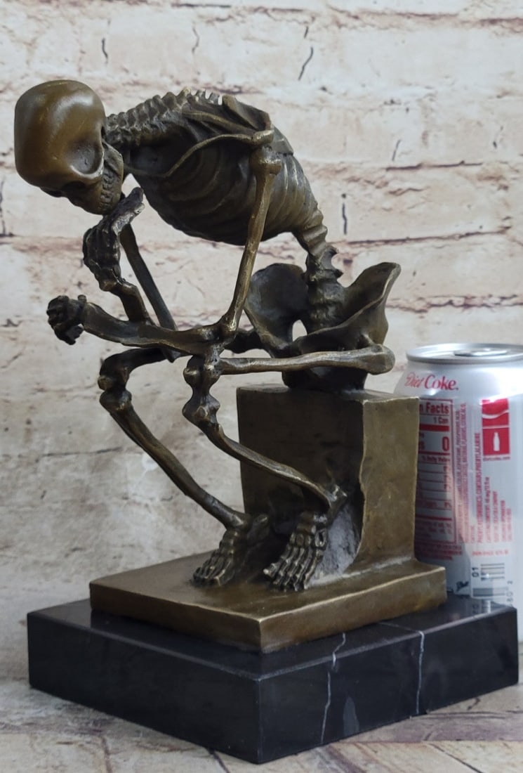Skeleton thinker Bronze Sculpture - 2