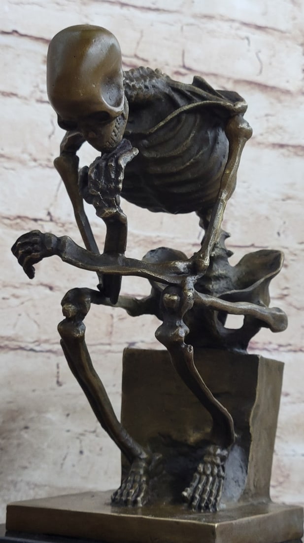 Skeleton thinker Bronze Sculpture - 6