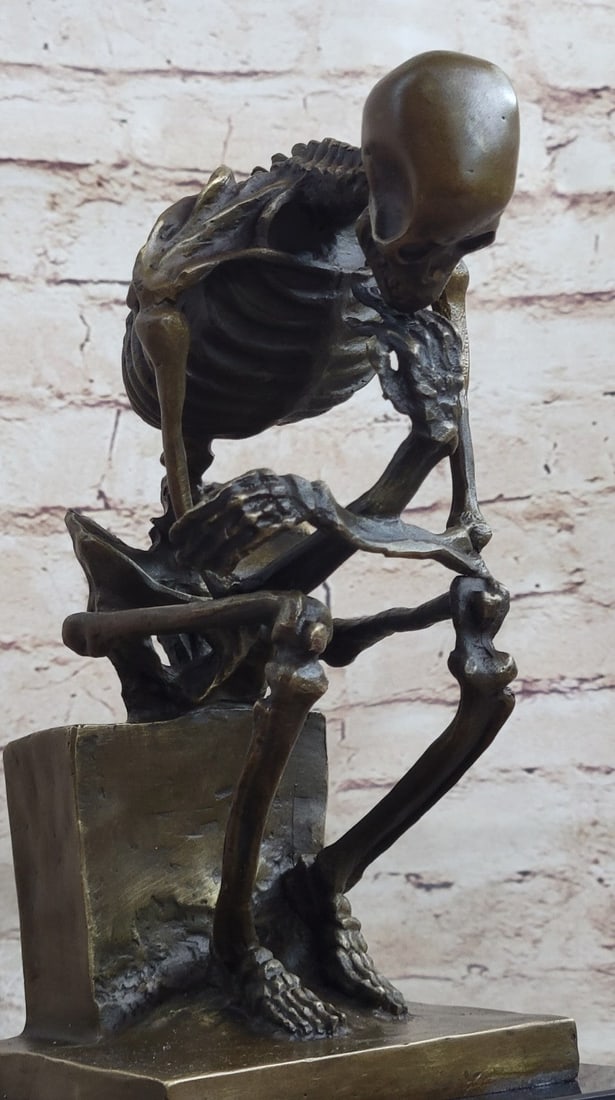 Skeleton thinker Bronze Sculpture - 7