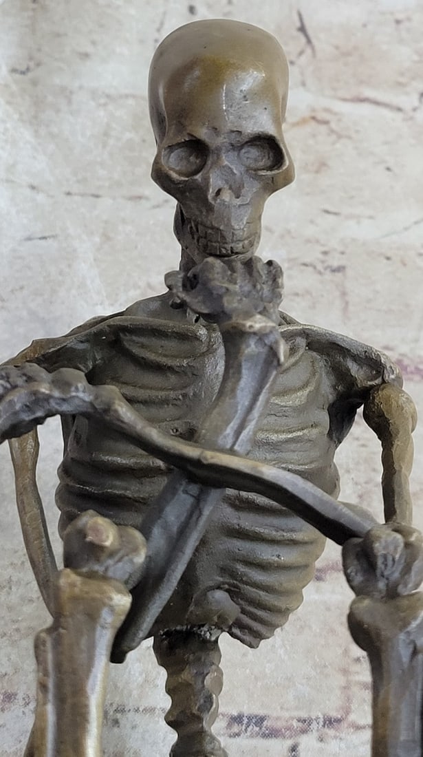 Skeleton thinker Bronze Sculpture - 8