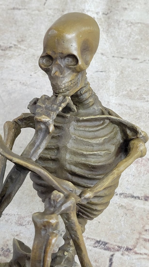 Skeleton thinker Bronze Sculpture - 9
