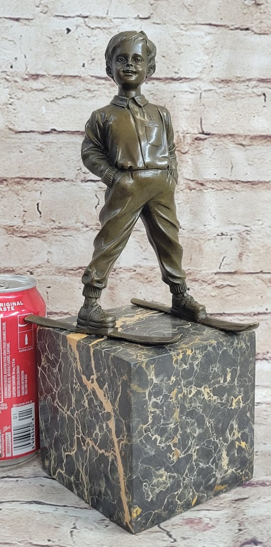 Sport Ski Player Bronze Statue - 2