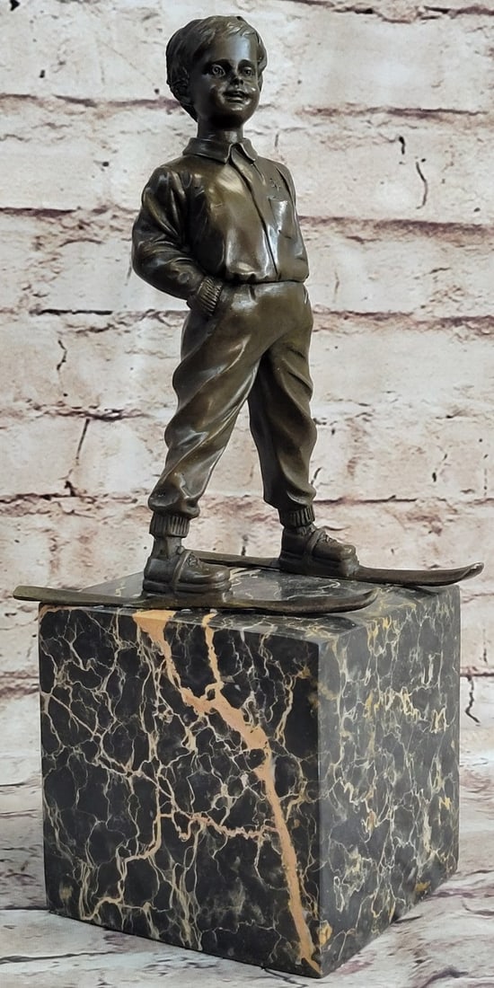 Sport Ski Player Bronze Statue - 3