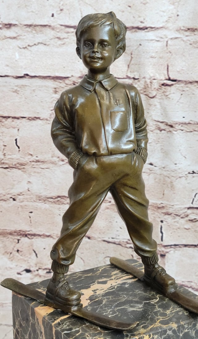 Sport Ski Player Bronze Statue - 8