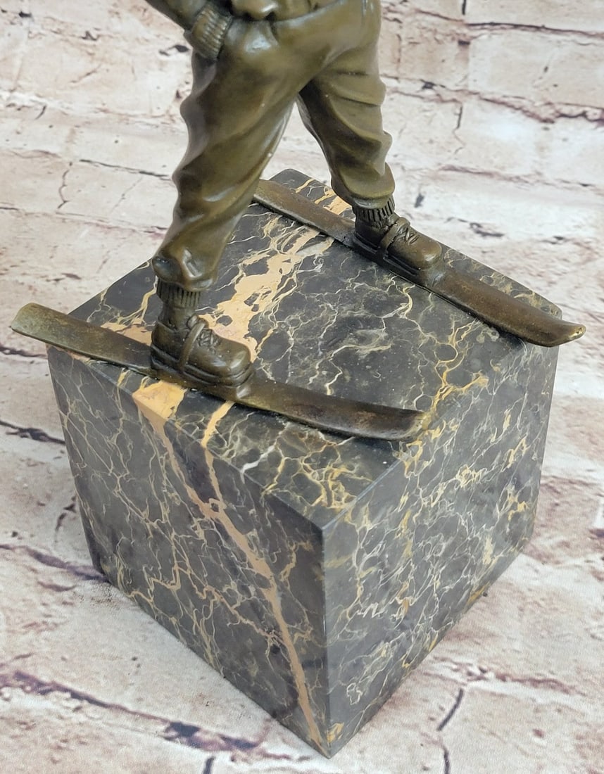 Sport Ski Player Bronze Statue - 9
