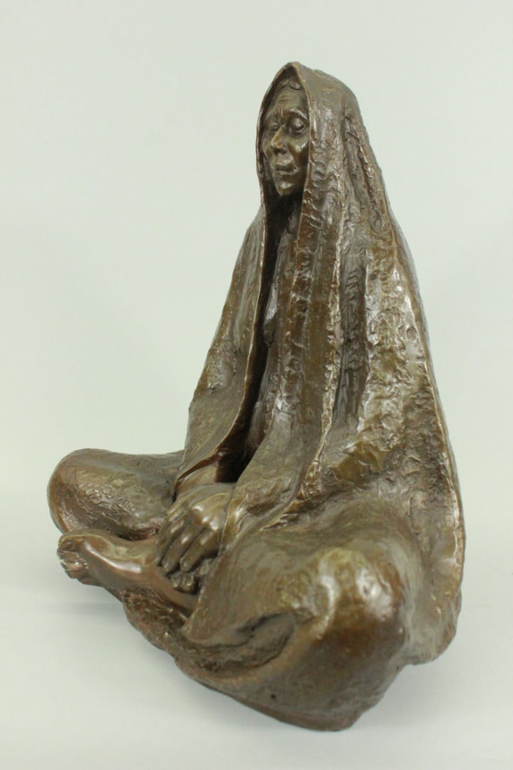 Native American Wise Elder Bronze Statue - 6