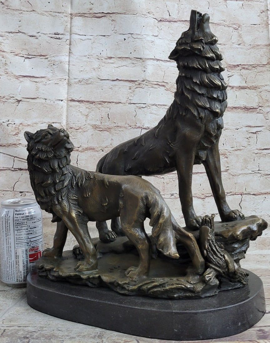 Howling Wolf Bronze Sculpture - 2