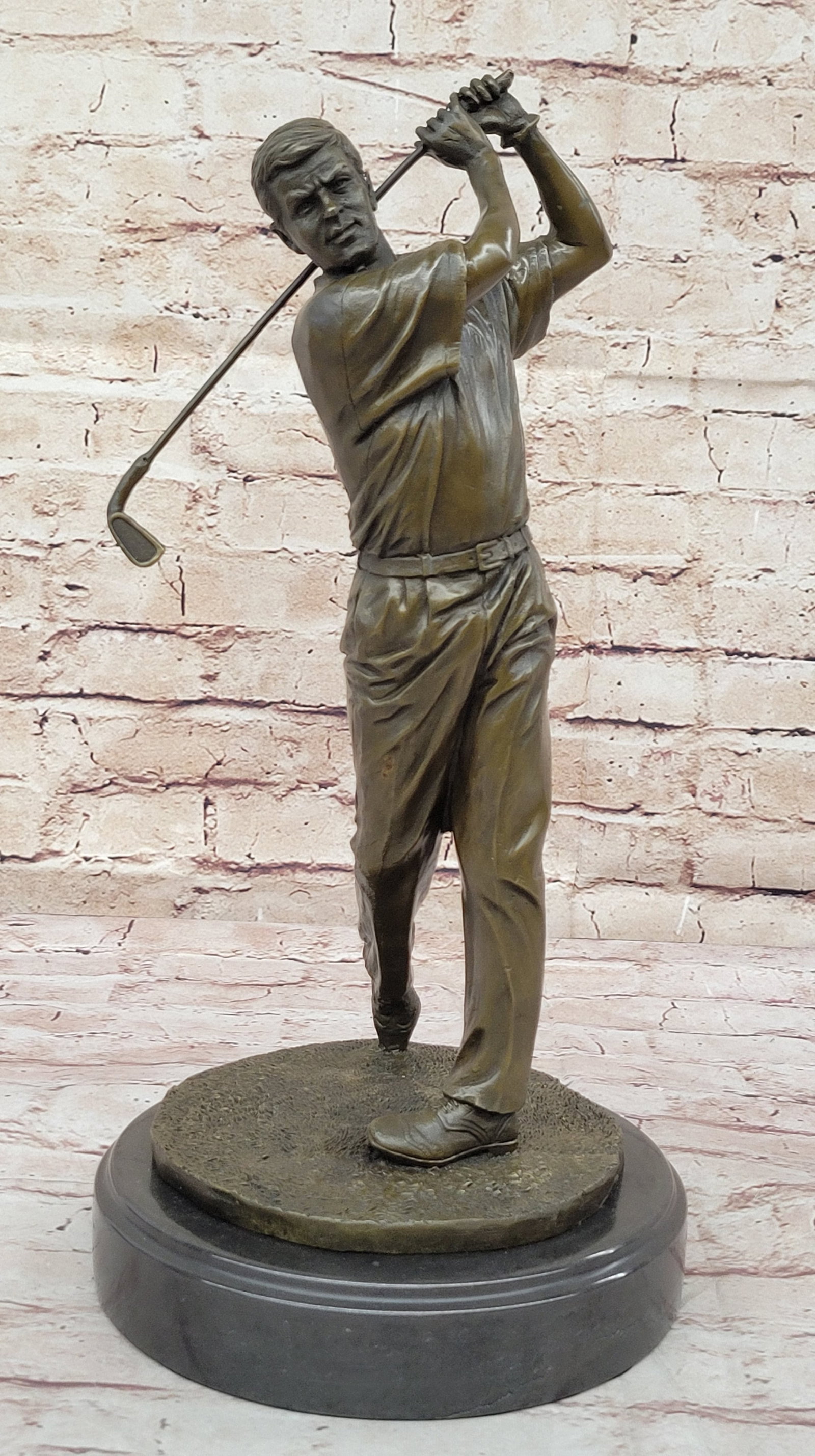Golfer Trophy Bronze Statue - 3