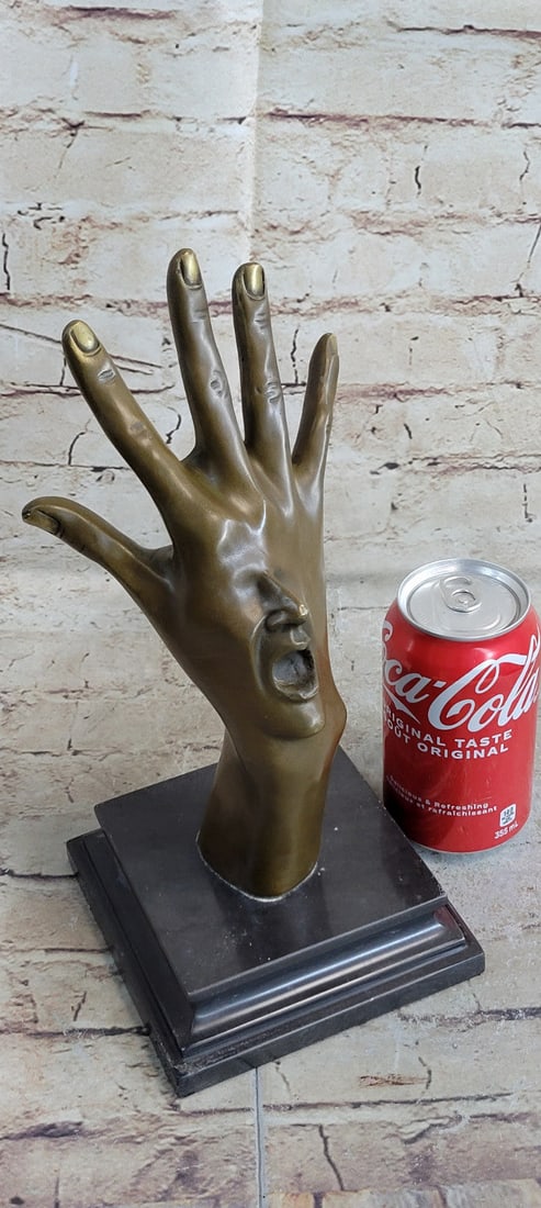 Hand With Face Bronze Statue - 2