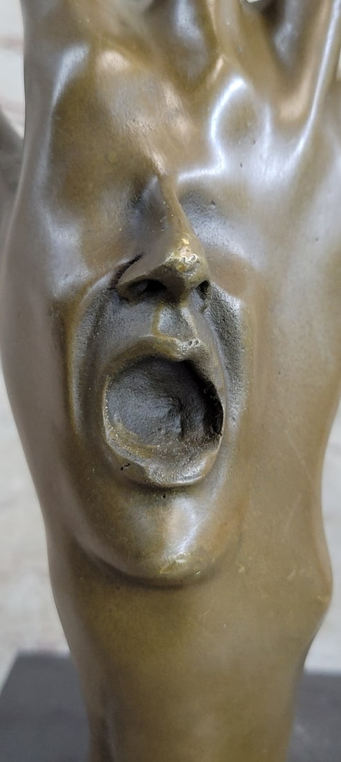 Hand With Face Bronze Statue - 8