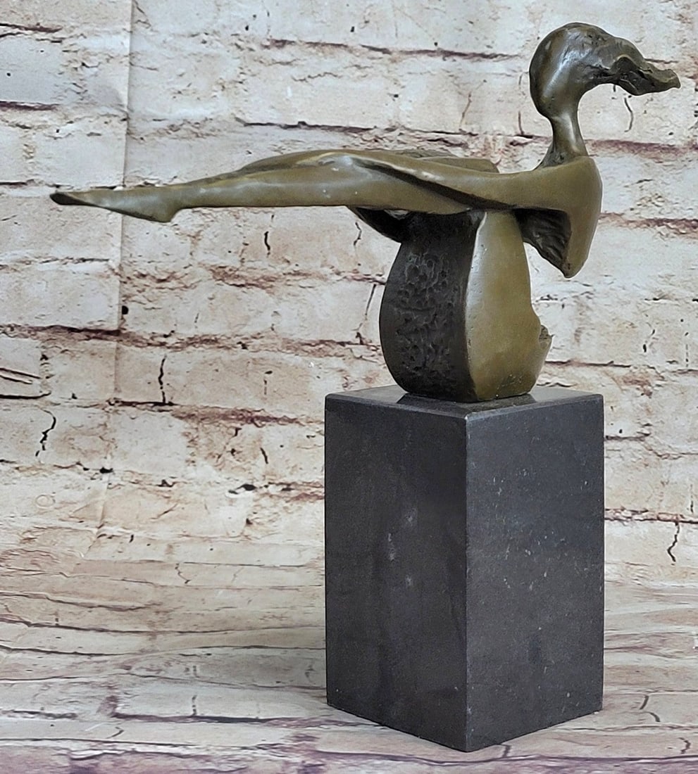 The Sitting One Bronze Figurine: The Sitting One is an abstract bronze sculpture that is all fluidly connected to create a harmonious overall image. The bronze female figurine has contraceptive colors in the form of a Dark Brown