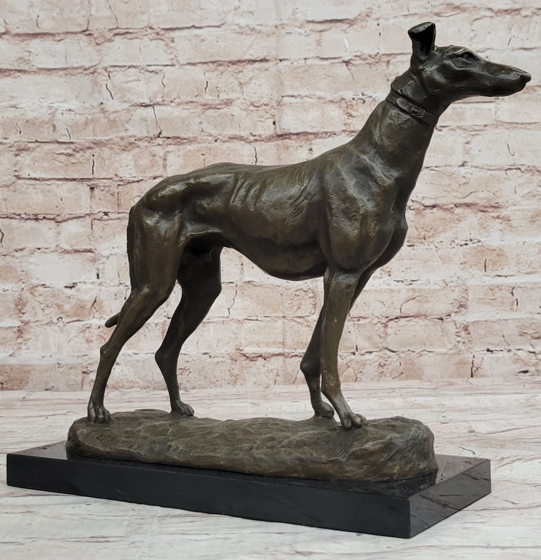 Racing Dog Bronze Statue - 4