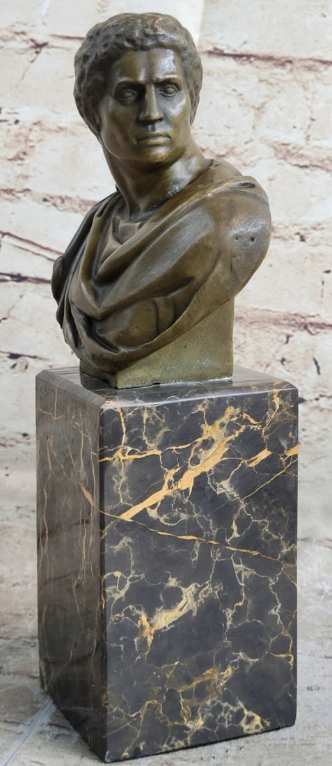 Caesar Vatican Bust Bronze Sculpture: This beautiful Bronze figurine of Caesar was cast by the lost wax or hot cast method and is made from pure and heavy Bronze. Dimensions: Height 10 X Width 5 inches. Weight: 6 LBS.