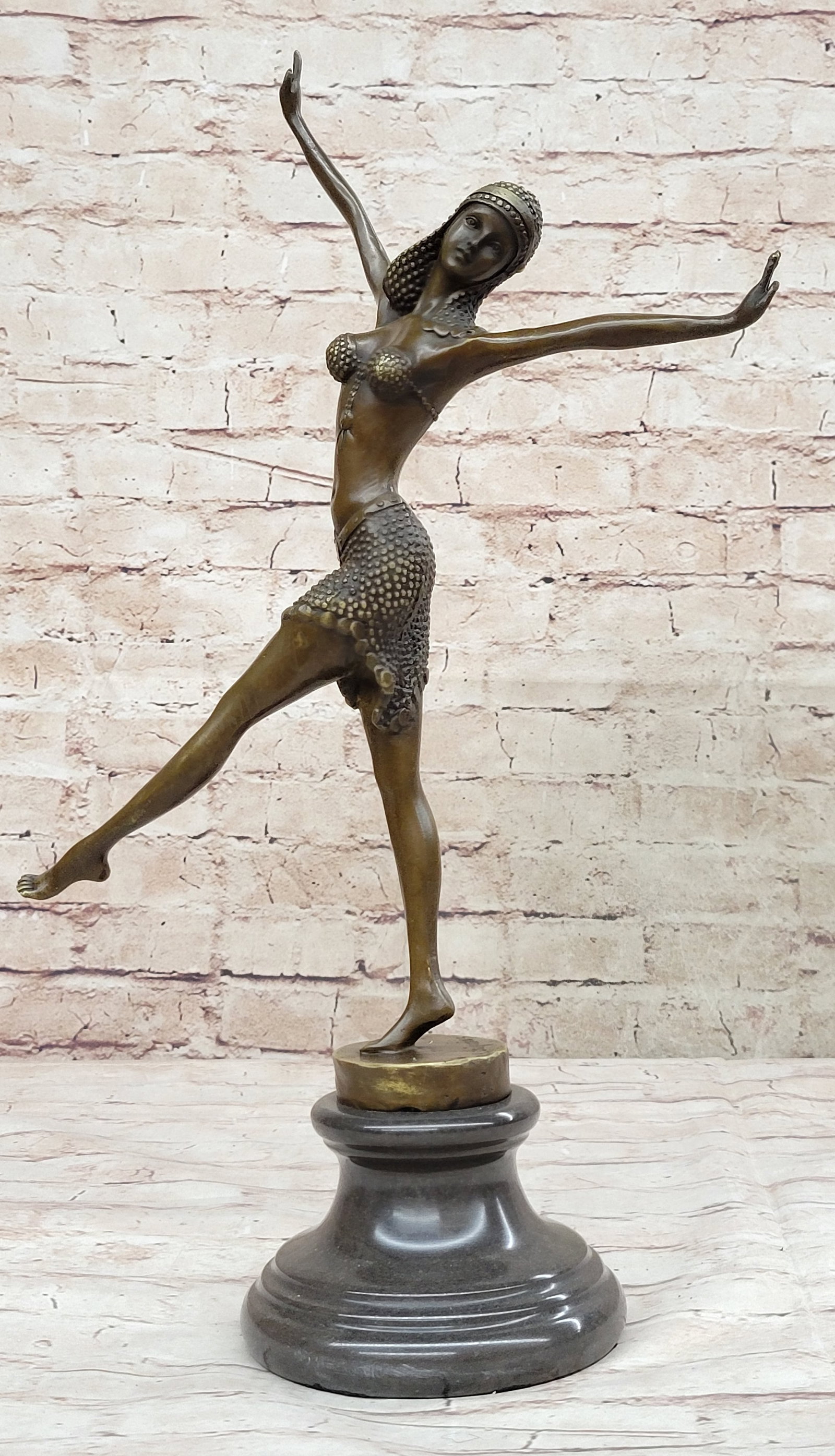 Free Floating Dancer Bronze Figurine - 3