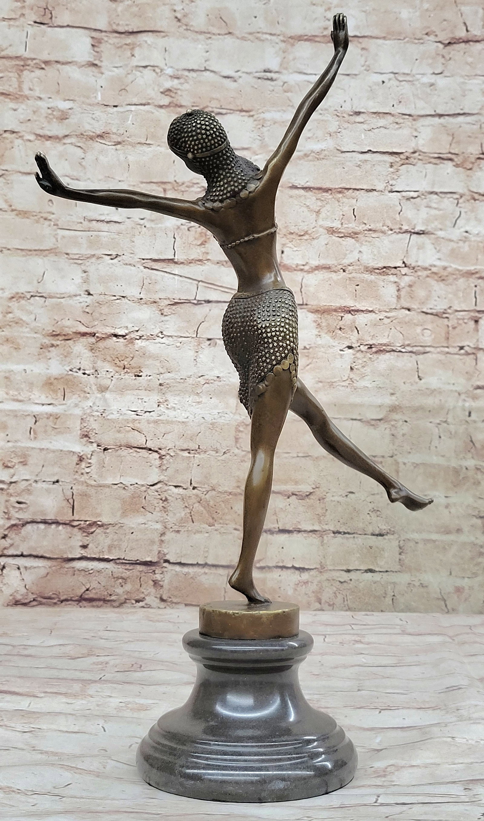 Free Floating Dancer Bronze Figurine - 4