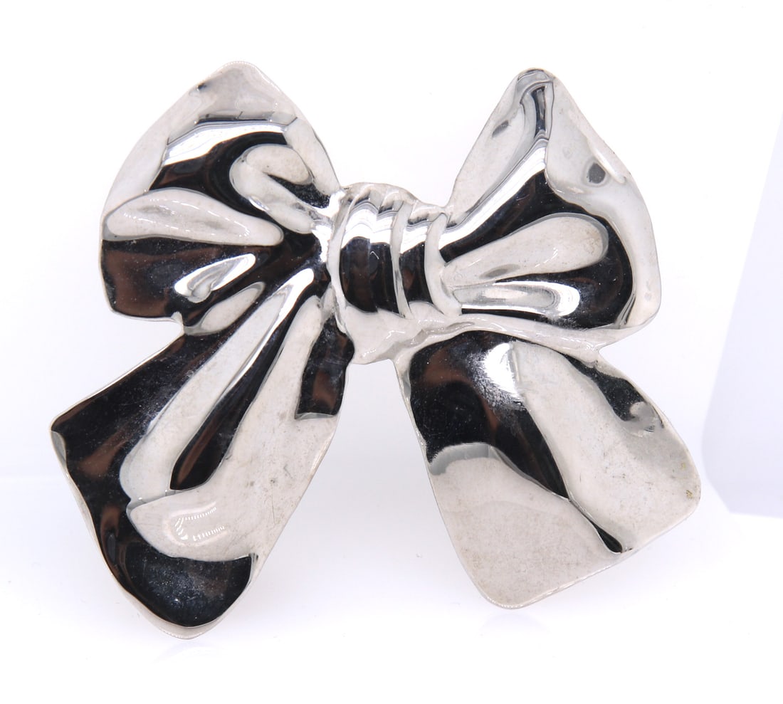 925 Sterling Silver Bow Pin Brooch (1 of 4)