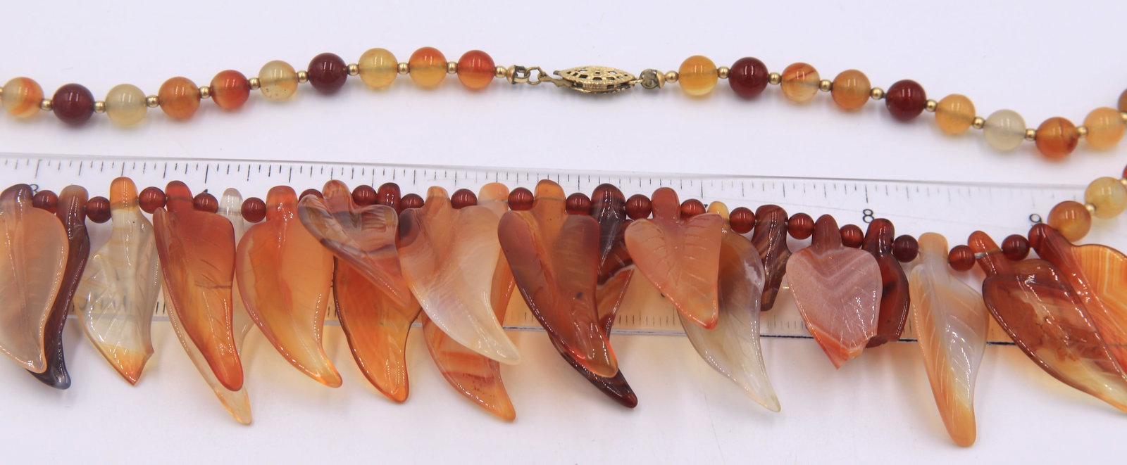 Amber leaf charm necklace - 5