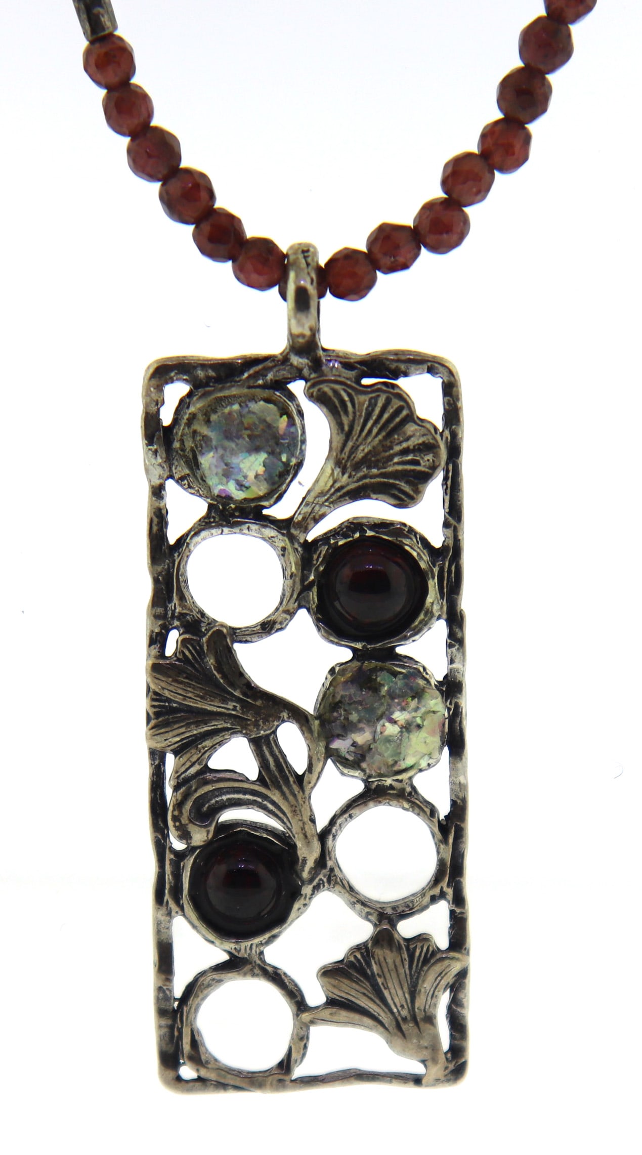 925 Sterling Silver Pendant on Beaded Gemstone (1 of 4)