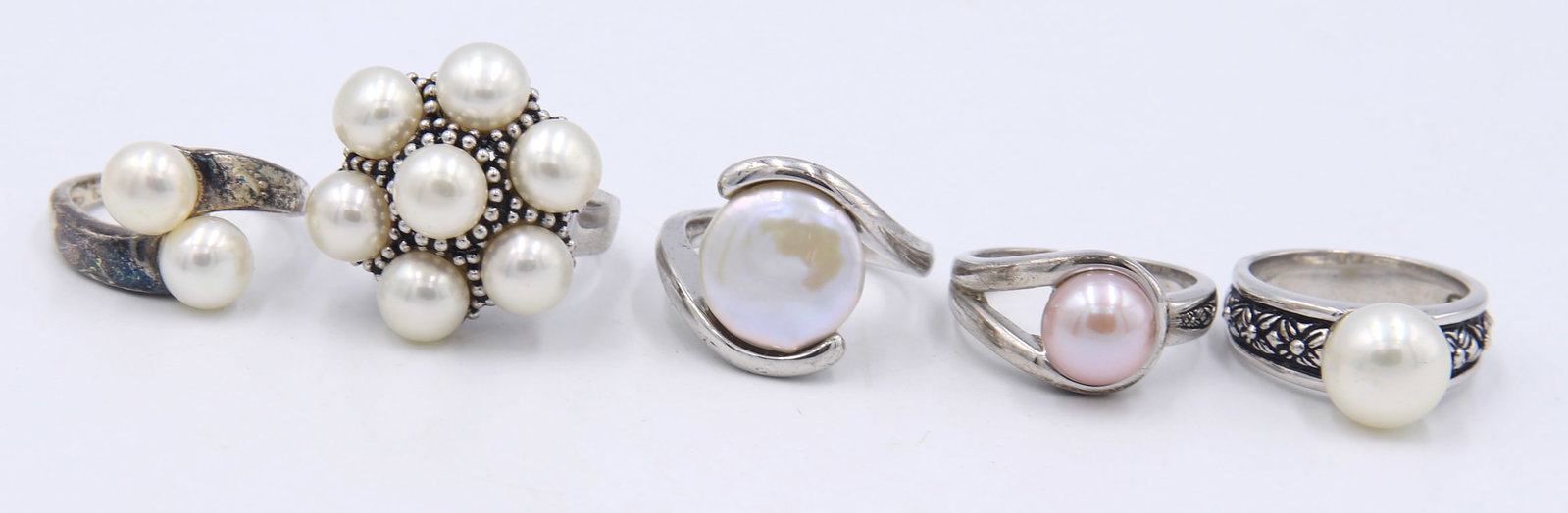 Group lot of 5 Vintage 925 sterling silver rings (1 of 5)
