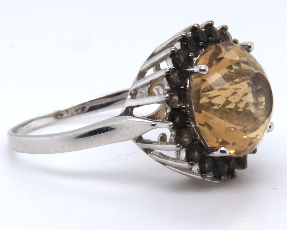 Vintage Sterling Silver Yellow Cubic Zirconia Ring (1 of 4)