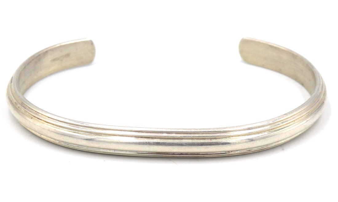 Vintage 925 sterling silver cuff bangle (1 of 6)