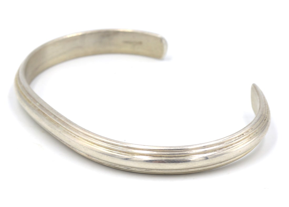 Vintage 925 sterling silver cuff bangle - 2