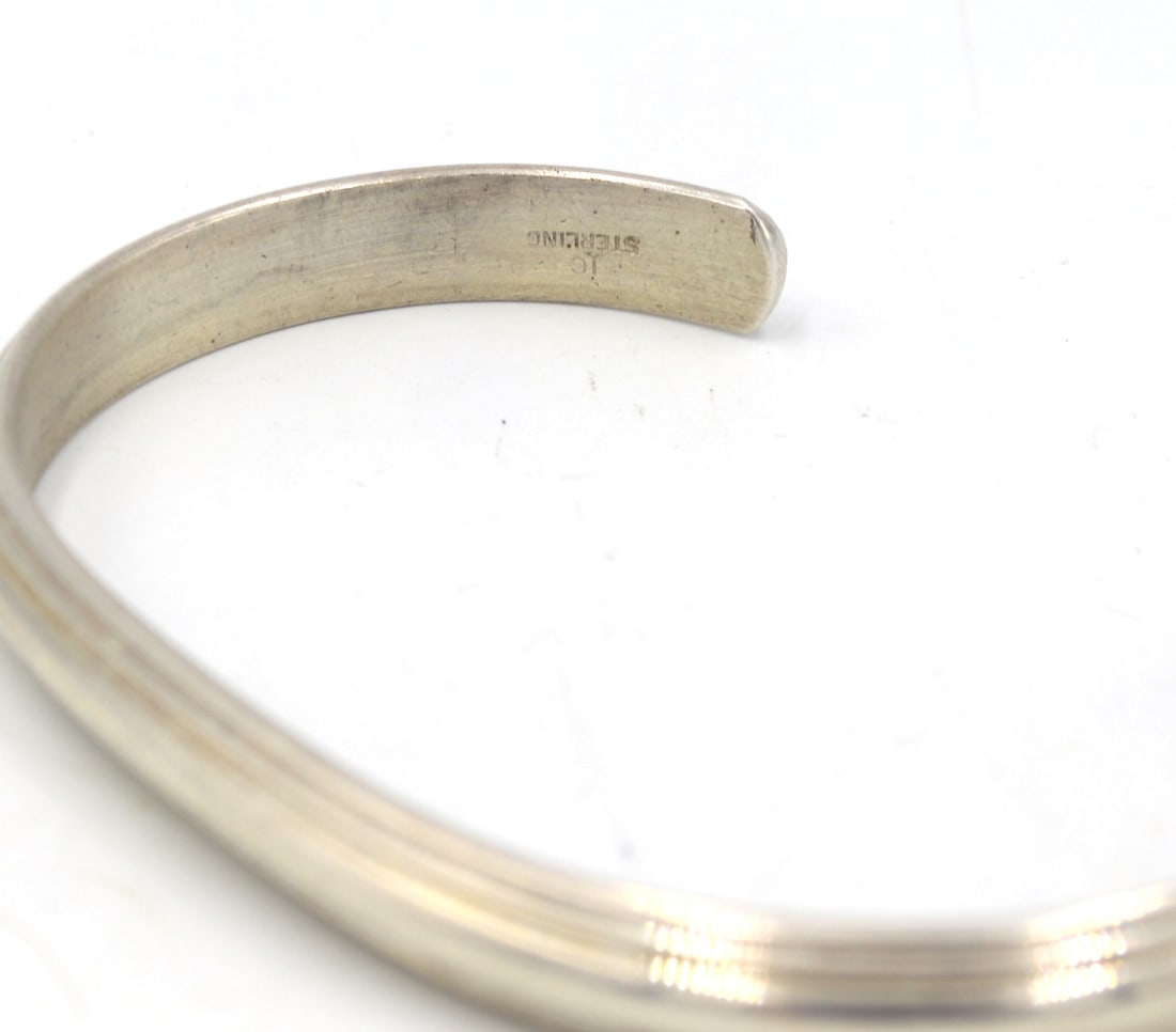 Vintage 925 sterling silver cuff bangle - 3