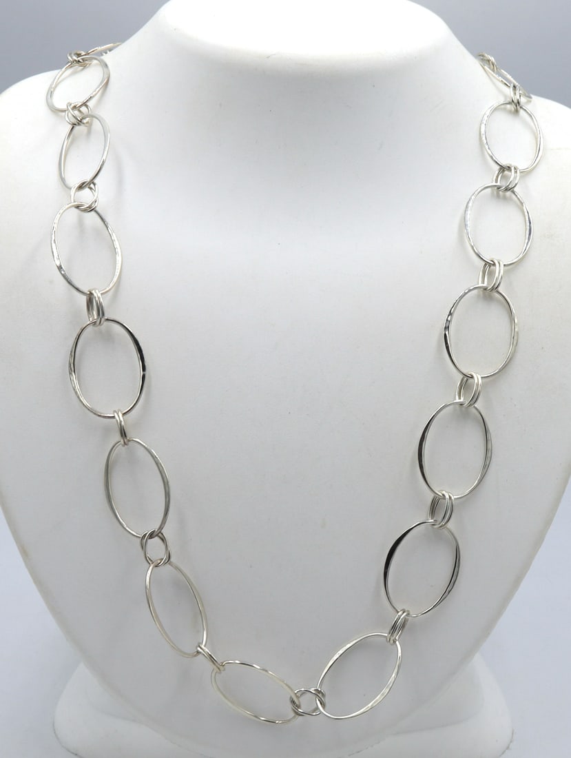 RLM Studio 925 sterling silver signed oval link necklace: RLM Studio 925 sterling silver signed oval link 30 inches chain necklace. Total weight of necklace is 33.5 grams.