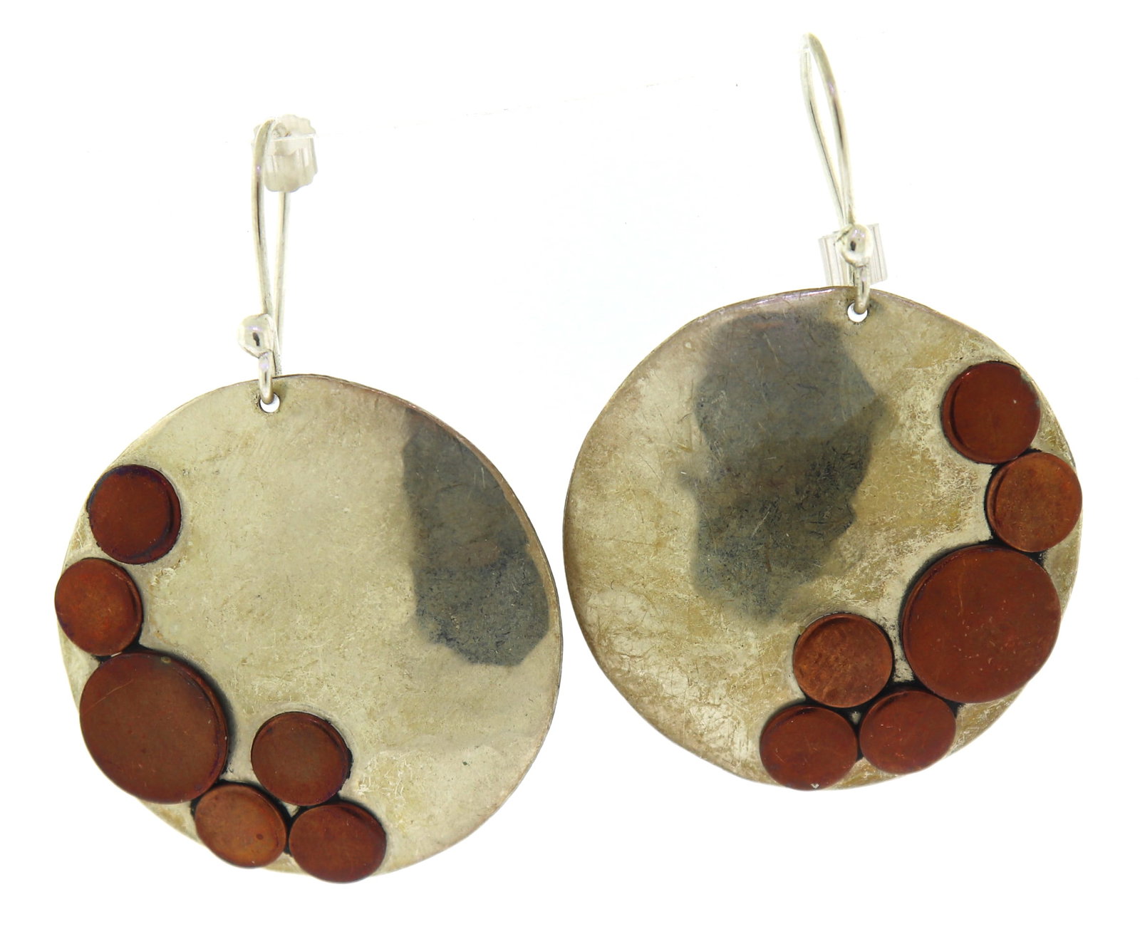 Sterling Silver Mexico Round Earrings: 925 Sterling Silver Mexico Round Earrings. 11.50 Grams.