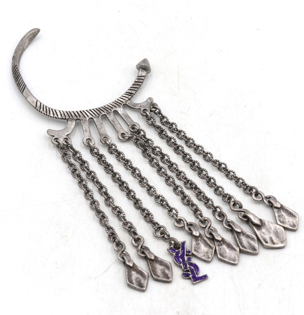 Tibetan dangle single cuff earring: Tibetan dangle single cuff earring. Total weight of earring is 18.9 grams.