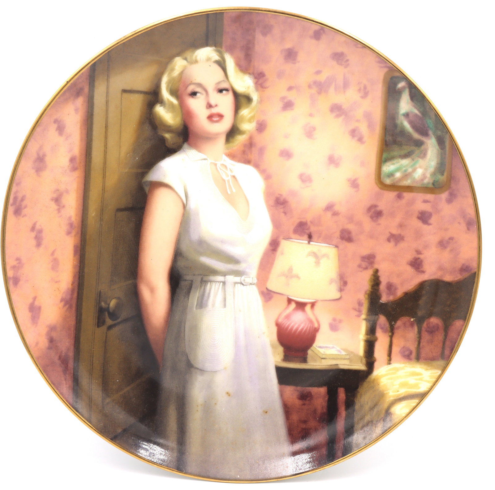 Lana Turner as Cora in the Postman always rings twice: Lana Turner as Cora in the Postman always rings twice Collector plate from 1990.