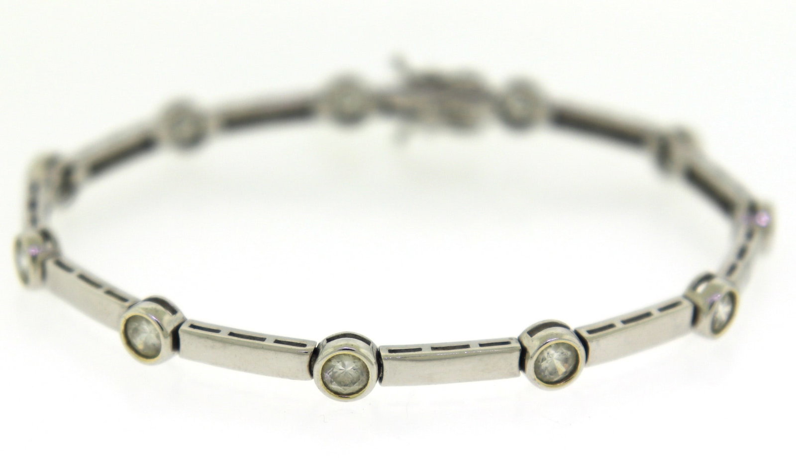 925 Sterling Silver Cubic Zirconia Bracelet (1 of 4)