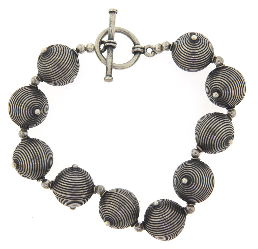 Vintage Sterling Silver Ball Bracelet (1 of 4)