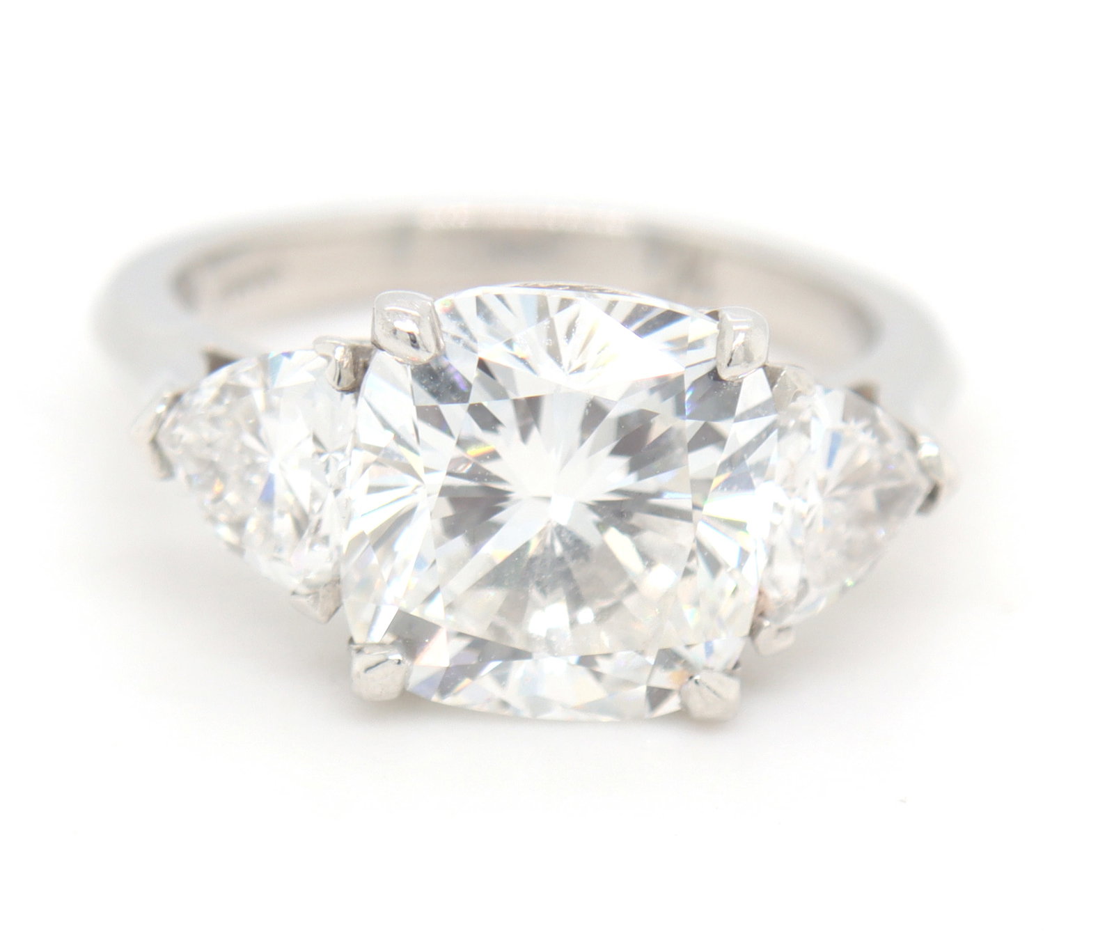 Platinum 4.02ctw square cushion cut lab grown diamond engagement ring (1 of 8)