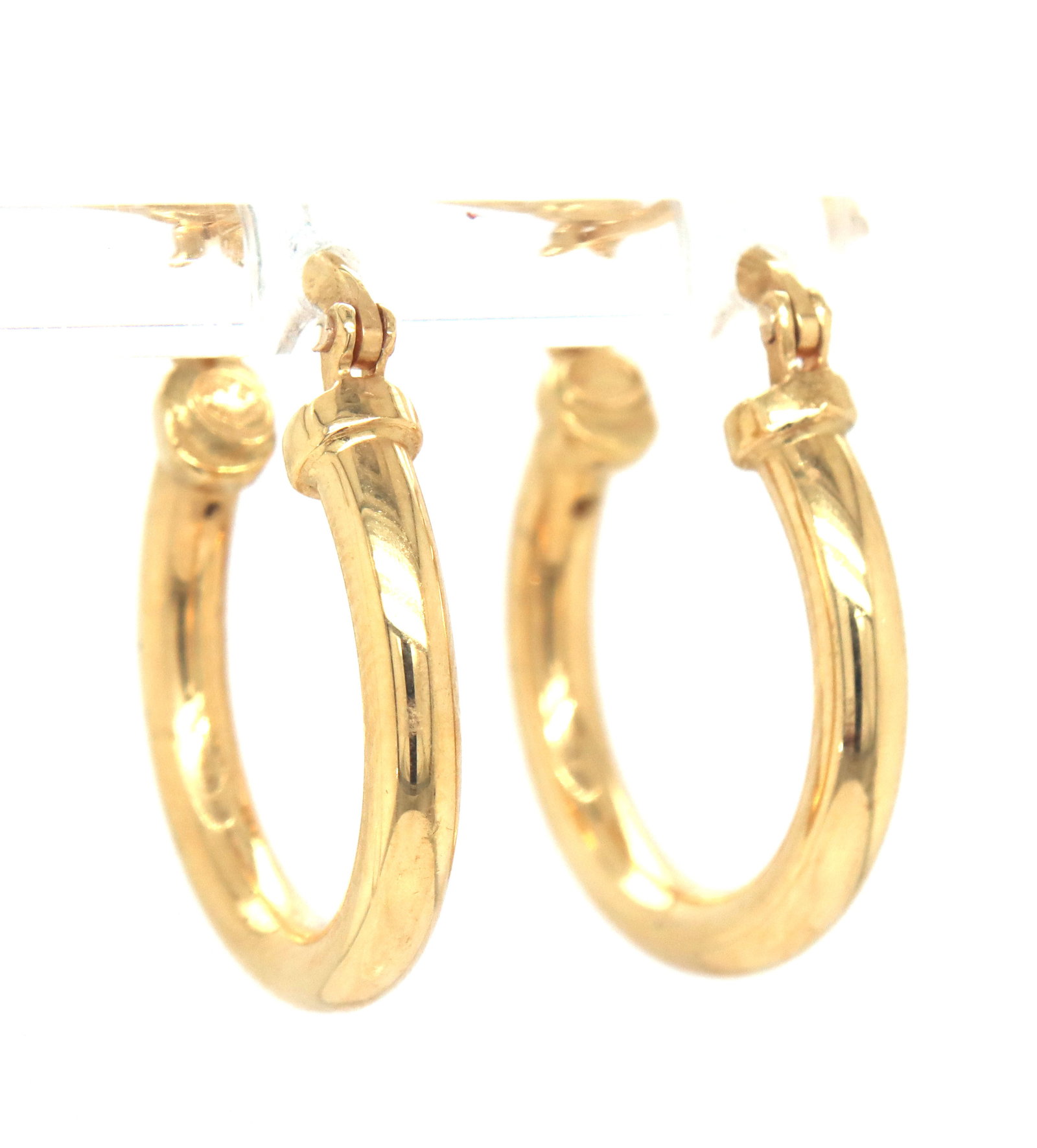18kt Yellow gold tube hoop earrings (1 of 5)