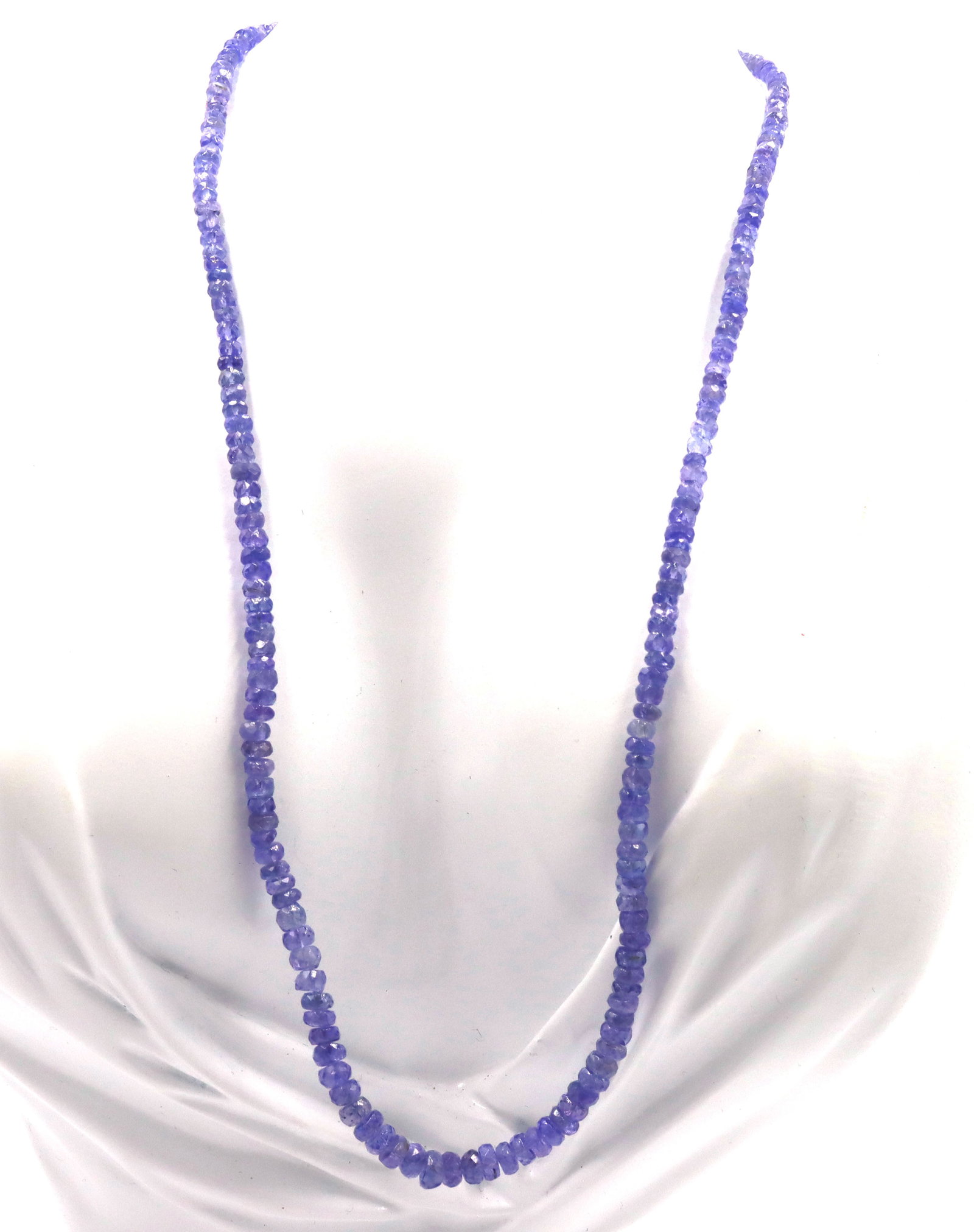 Tanzanite bead necklace with sterling silver clasp (1 of 4)