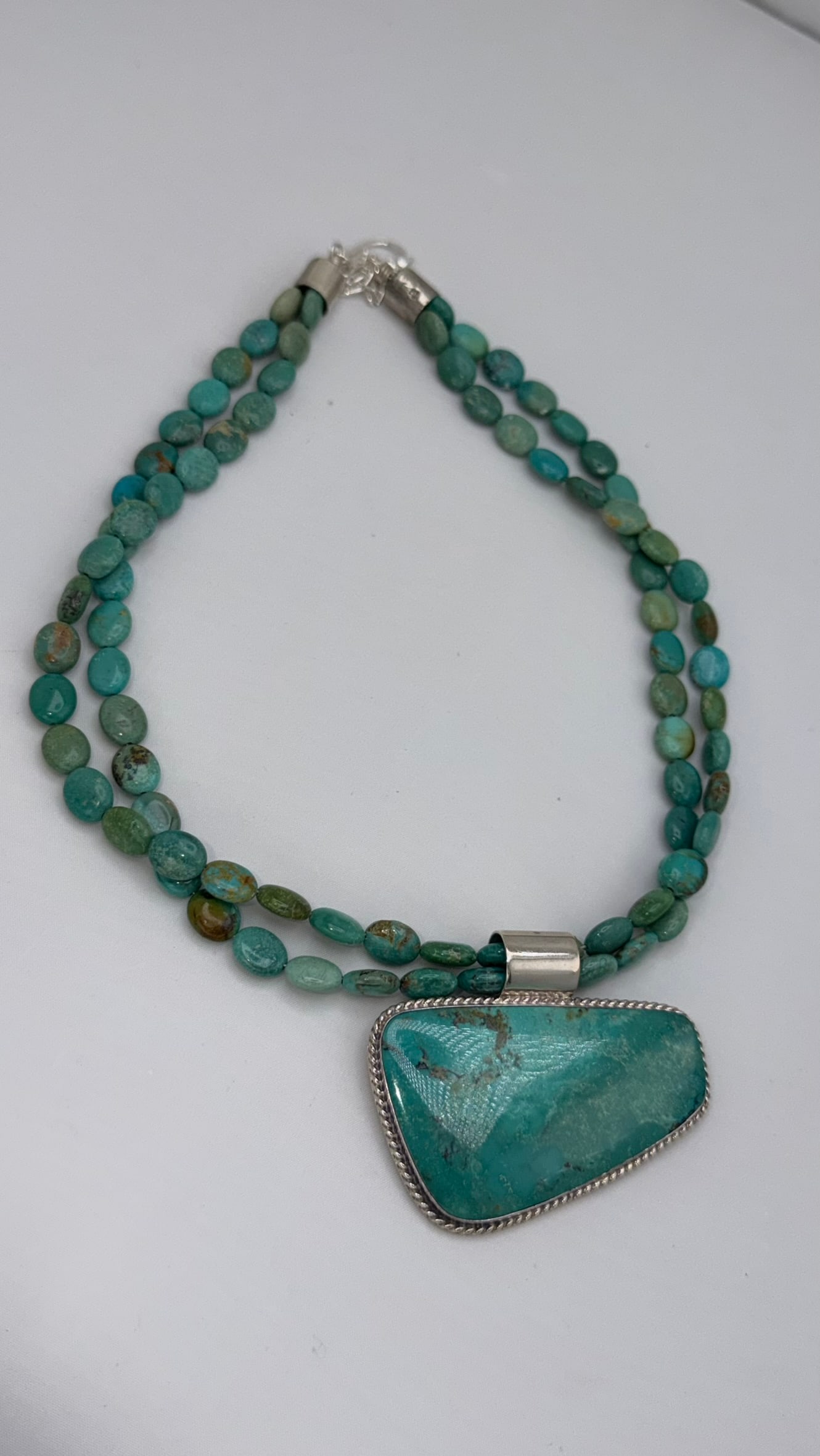 925 Sterling Silver Native American Turquoise Necklace (1 of 8)