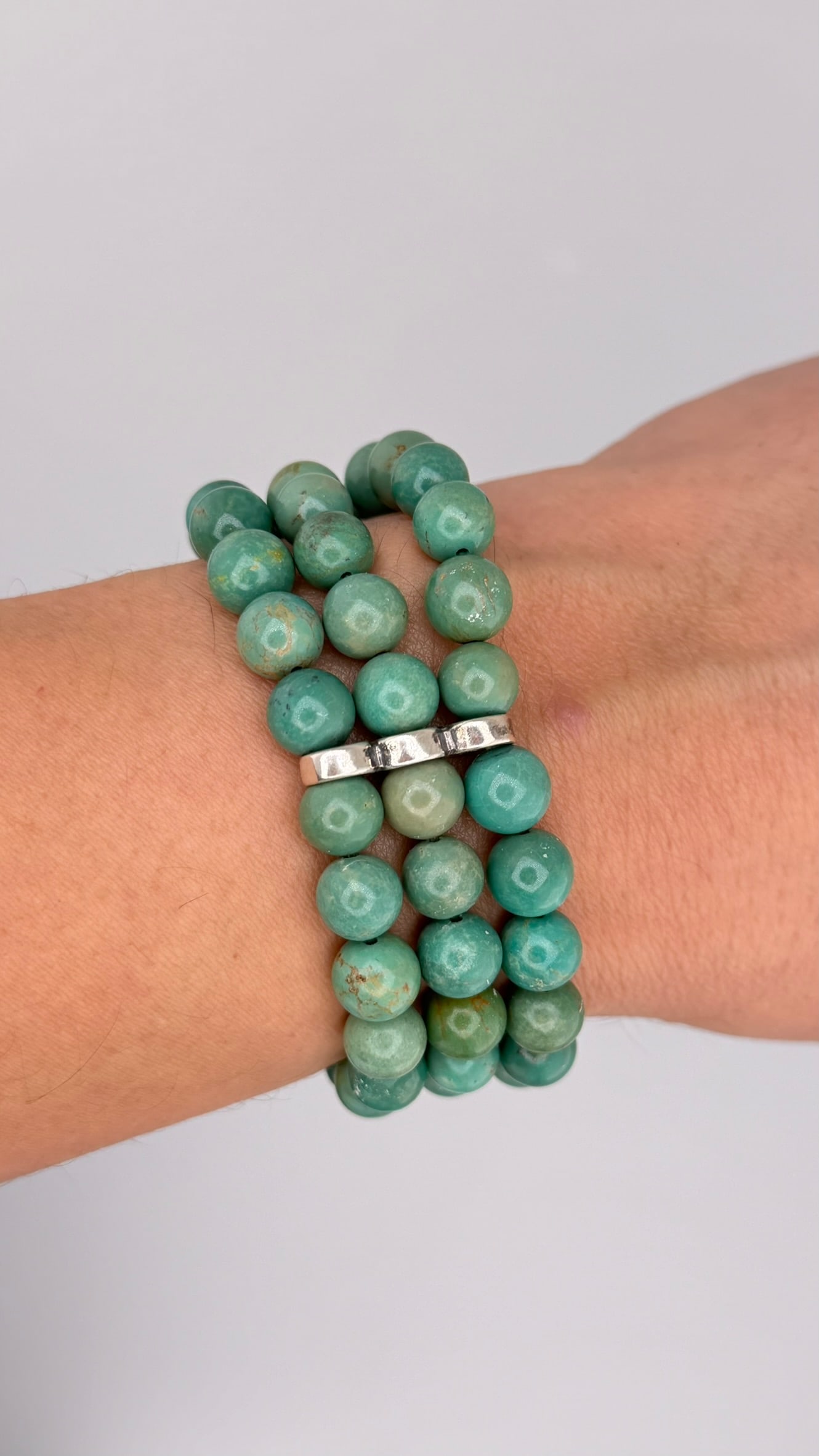 925 Sterling Silver Turquoise Three Strand Bracelet (1 of 5)