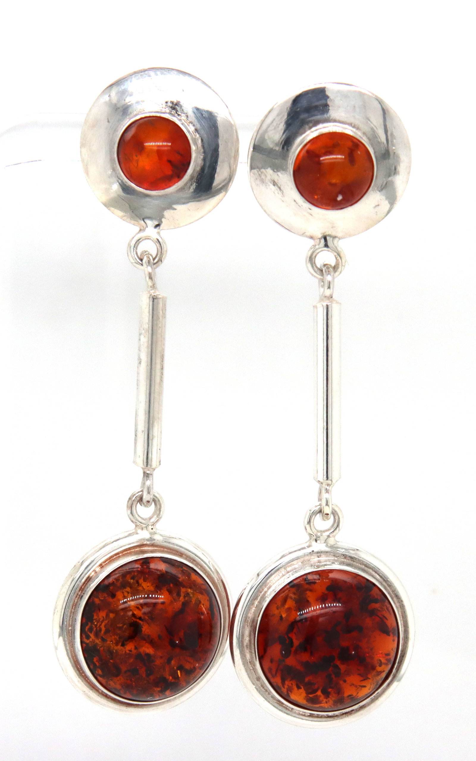 925 Sterling silver Amber dangle earrings (1 of 5)