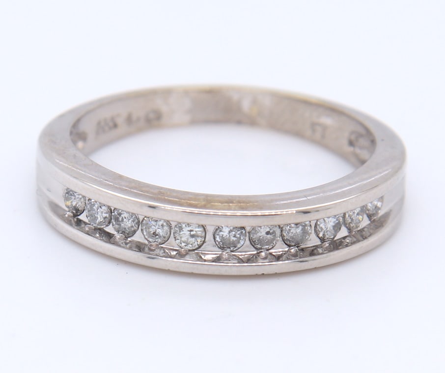 14KT White Gold Diamond Band (1 of 4)