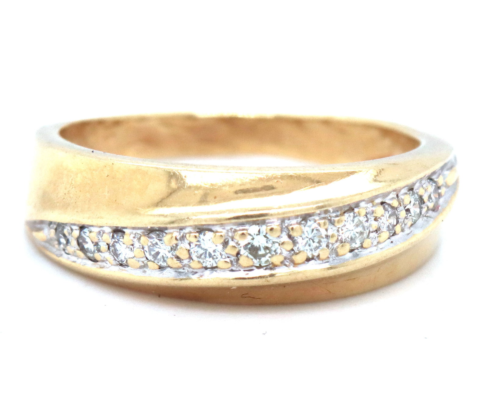 14kt Yellow gold diamond band (1 of 4)