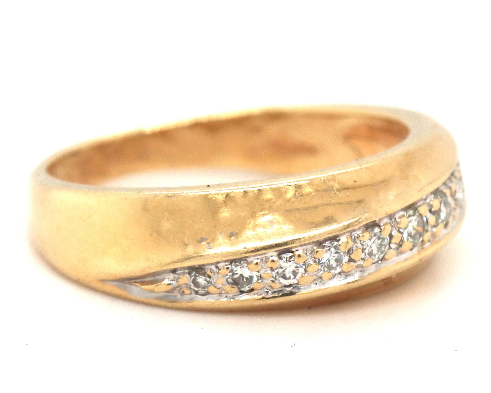 14kt Yellow gold diamond band - 2