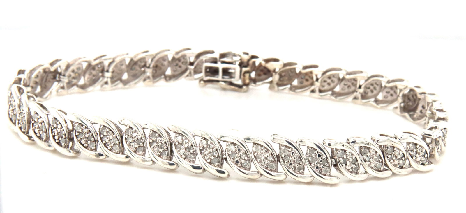 925 Sterling silver diamond bracelet (1 of 4)