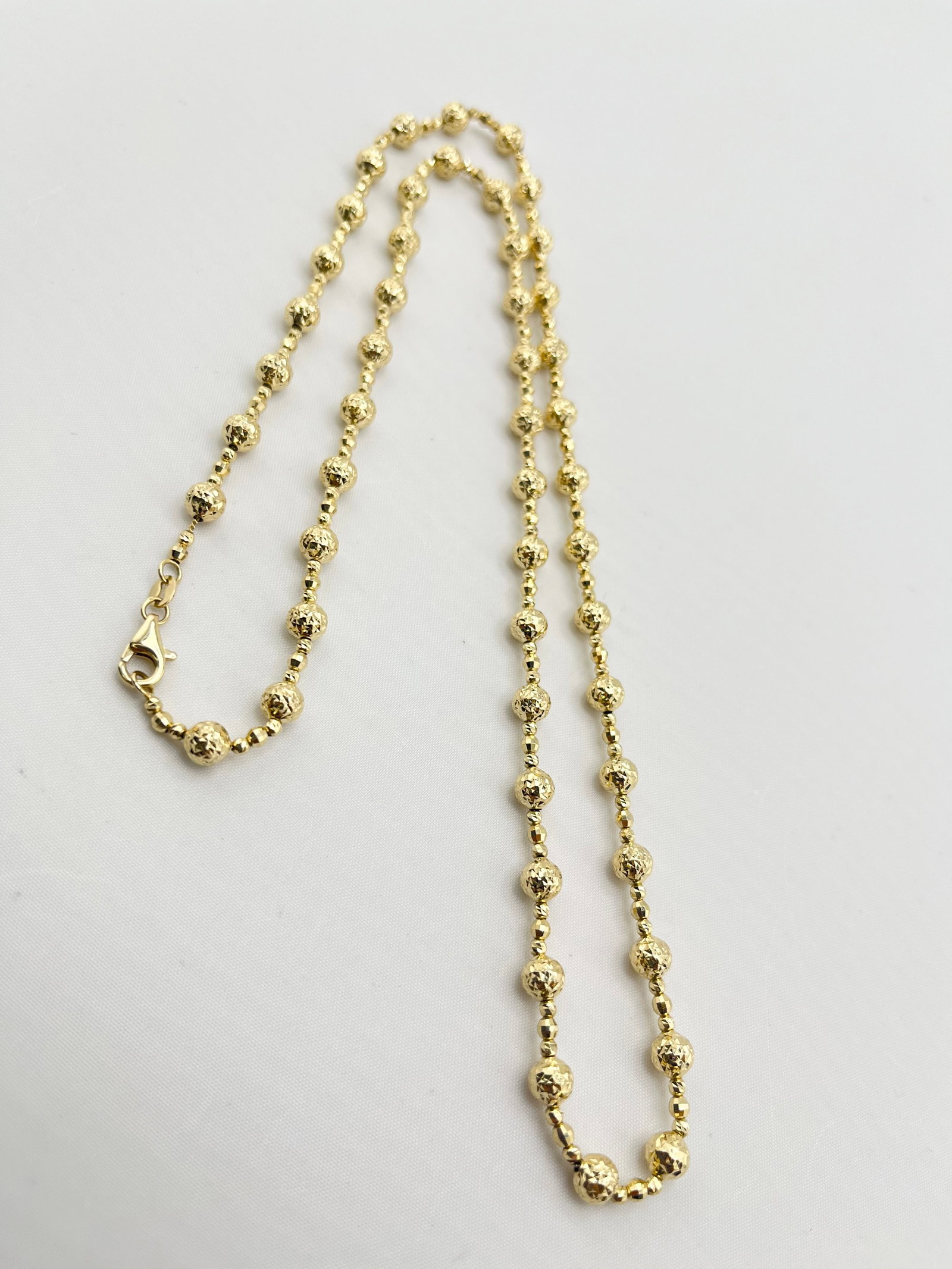 14KT Yellow Gold Faceted Shimmering Gold Beaded Necklace (1 of 5)